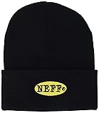 neff Men's Fold Cuffed Beanie Hat, Black