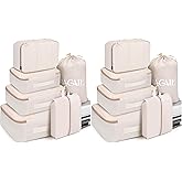 BAGAIL 6 Set Packing Cubes Luggage Packing Organizers for Travel Accessories-Beige (Pack of 2)