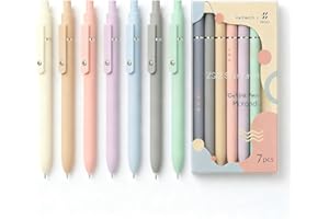 Vanhench 7Pcs 0.5mm Black Ink Gel Pens Fine Point Smooth Writing Quick Dry Pens for Journaling Note Office Desk Nurses Teachers School Supplies, Cute Stocking Stuffers Gifts for Women Men