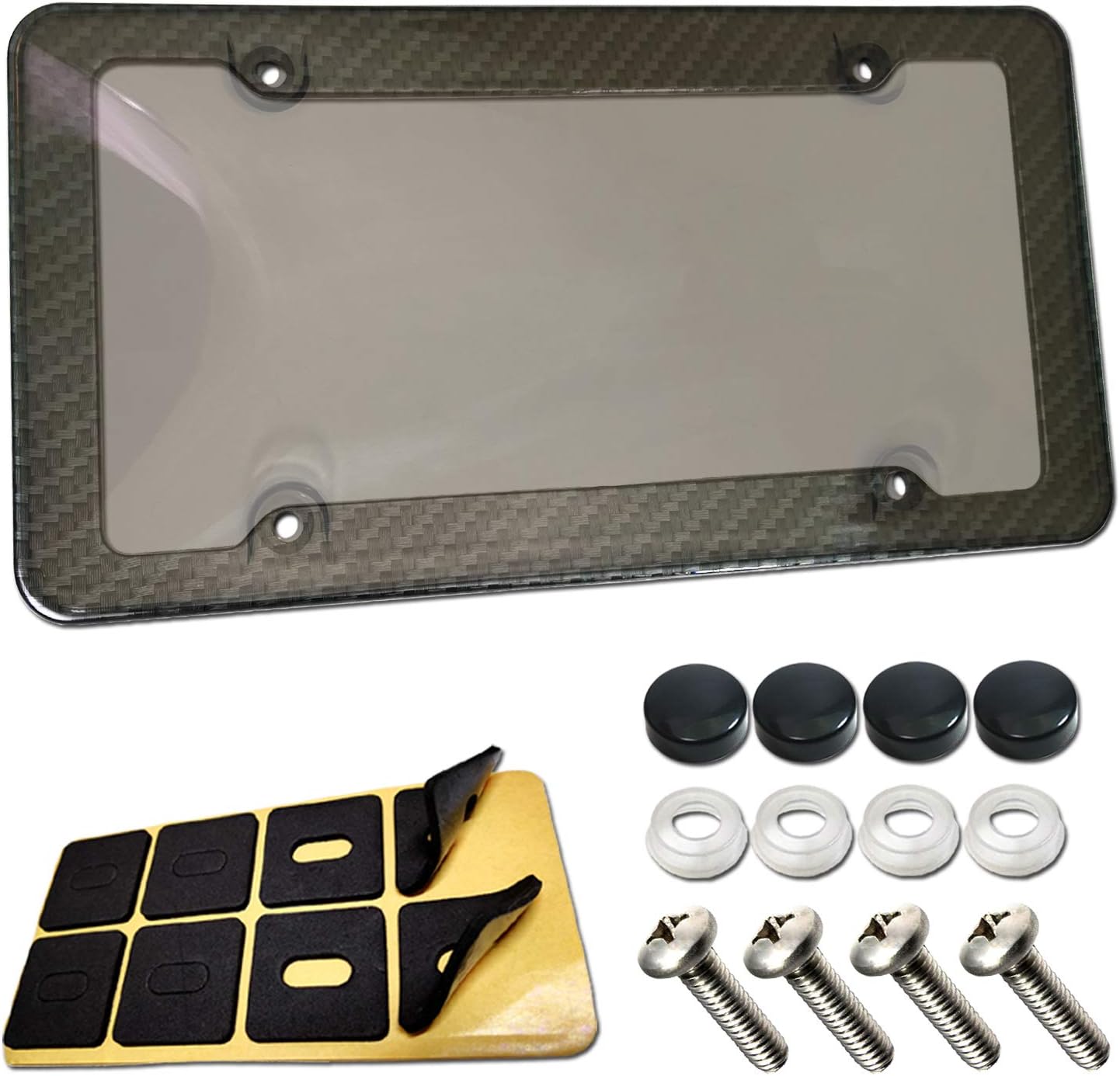 RattleProof ZXFOOG 2 Pack Grey License Plate Frames Silicone License