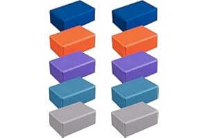 Sunshine Yoga 4" Yoga Block, 10 Pack Bulk EVA Foam Yoga Blocks, Firm and Supportive Yoga Brick, Balance Foam for Stretching, Pilates, and Workout, 4" x 6" x 9"