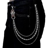 Pants Chain for Men Women,Biker Skull Chain Wallet,Long EMO Punk Trousers Pocket Belt Key Chains for Hip Hop Rock Jean Gothic