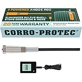 Corro-Protec Powered Anode Rod for Water Heater, 20-Year Warranty, Eliminates Rotten Egg/Sulfur Smell within 24 hours, Stops 