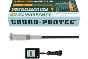Corro-Protec™ Powered Anode Rod for Water Heater, 20-Year Warranty, Eliminates Rotten Egg/Sulfur Smell Within 24 Hours, Stops