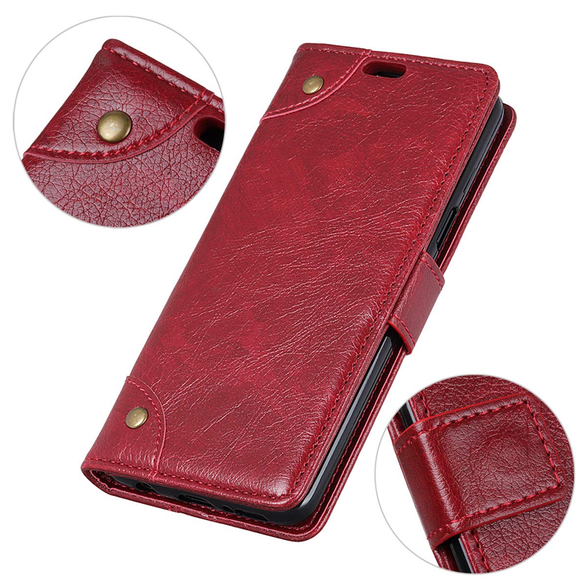 Xiaomi Black Shark 2 Case, Gift_Source Wallet Folio Style Case PU Leather Slim Protective with Card Slots and Cash Pocket Flip Magnetic Closure Stand Cover for Xiaomi Black Shark 2 (6.39") 2019 [Red]