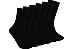 BomKinta Women Crew Socks - Casual Cotton Calf Socks - Soft Comfort Sock for Daily Wear 6 Pairs Size 5-10