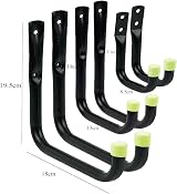 Home Smart 6x Heavy Duty Storage Hooks Wall Mount Garage Shed Bikes Tools Ladder view 2