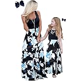 Qin.Orianna Mommy and Me Boho Floral Family Matching Maxi Dress with Pocket for Mother's Day…