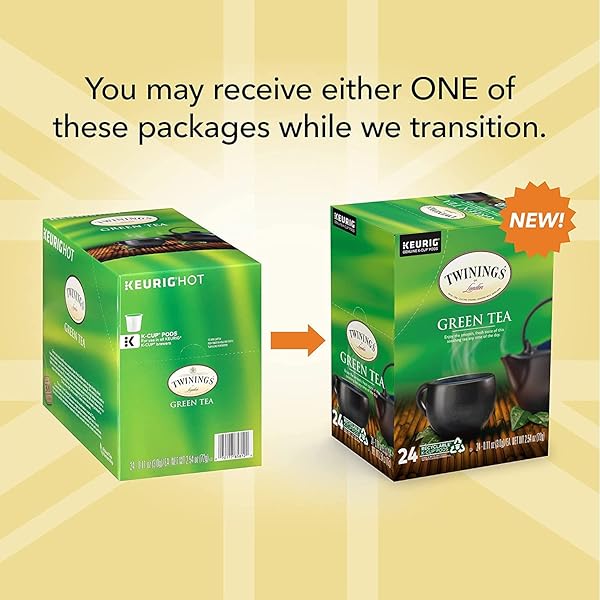 GREEN TEA SINGLE SERVE KEURIG K-CUPS, CAFFEINATED, SMOOTH FLAVOR, ENTICING AROMA, 72 COUNT