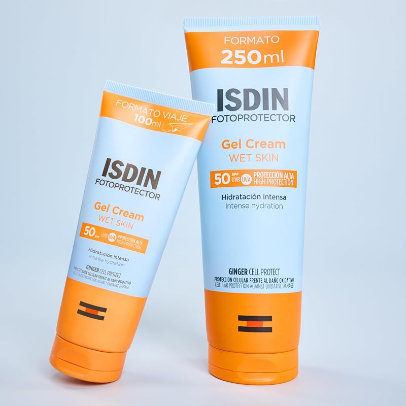 Gel Cream Wet Skin SPF 50 Protector Solar Corporal con Textura Gel Crema, Hidratación y una Agradable Sensación de Frescor, 100 ml