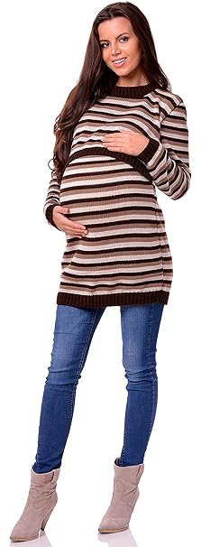 Be Mammy Damen Umstandspullover mit Stillfunktion BESE490