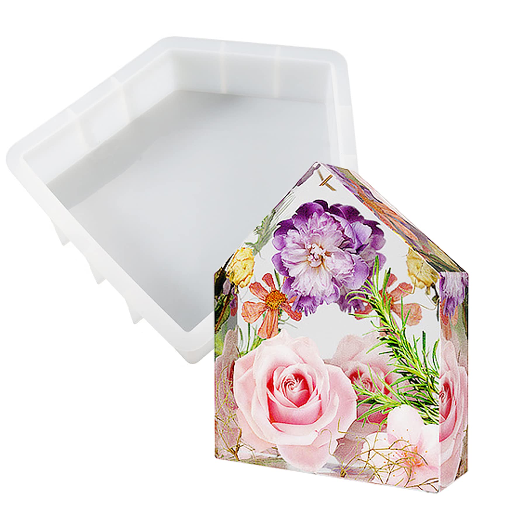 Cayway Large Resin Molds Large House Silicone Molds for Resin Molds Silicone Resin Coasters Mould for Flower Storage, Home Decor