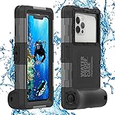 Waterproof Underwater Snorkeling Diving Phone Case for iPhone 11/12/13/14 Pro Max Mini Xr/X/Xs and Samsung Galaxy Note10/9/8/S10/9/8 Ultra Plus Professional [15m/50ft] Photo Video Cover (SG Black)