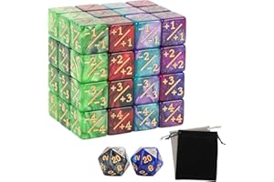 50 PCS MTG Dice Counters Set - Token Counters for Creature Stats and Loyalty, Great for CCG Card and Other Game Accessories (