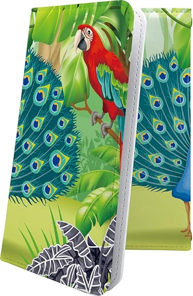 Amazon Disney Mobile On Dm 01k ケース 手帳型 動物 動物柄 アニマル どうぶつ ジャングル クジャク 孔雀 ディズニーモバイル デザイン イラスト Disneymobile Dm01k ユニーク おもしろ おもしろケース 1001 Disneymobile Dm01k ケース カバー 通販