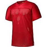YWIES Blank Football Jersey Mesh Athletic Football Shirt Practice Sports Uniform