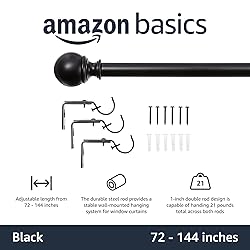 Amazon Basics 1-Inch Curtain Rod with Round