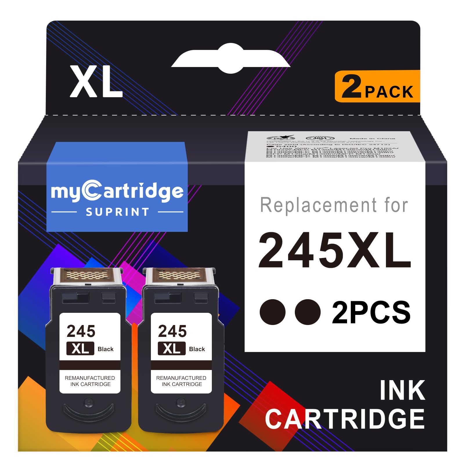 Photo 1 of 245XL Ink Cartridges Replacement for Canon 245XL Black Ink Cartridges 245 XL 245XL PG-245XL High Yield Compatible with Pixma TR4520 MG2522 MX492 MX490 TR4500 Printer 245XL Black Ink