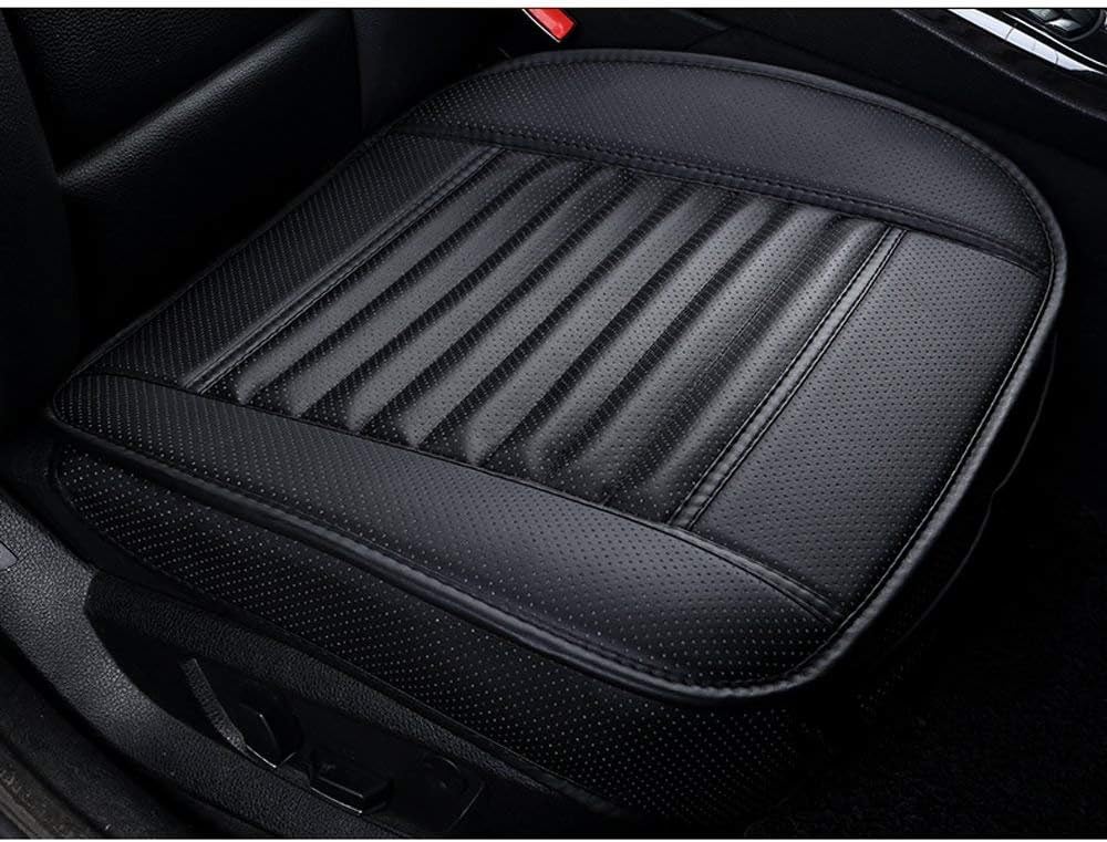 Righsi Car Seat Cushion, Universal PU Leather Bamboo Charcoal Auto Car Chair Seat Cover Pads for All Seasons (Black)