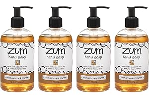 Zum Indigo Wild Hand Soap - Natural Liquid Hand Soap - Perfect Bathroom & Kitchen Hand Soap - Frankincense & Myrrh Scent - 12 oz (4 Pack)