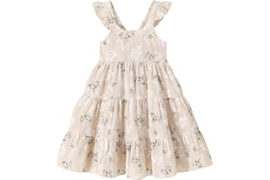 YOUNGER TREE Kids Toddler Baby Girls Rainbow Dress Princess Sleeveless Beach Butterfly Sundress