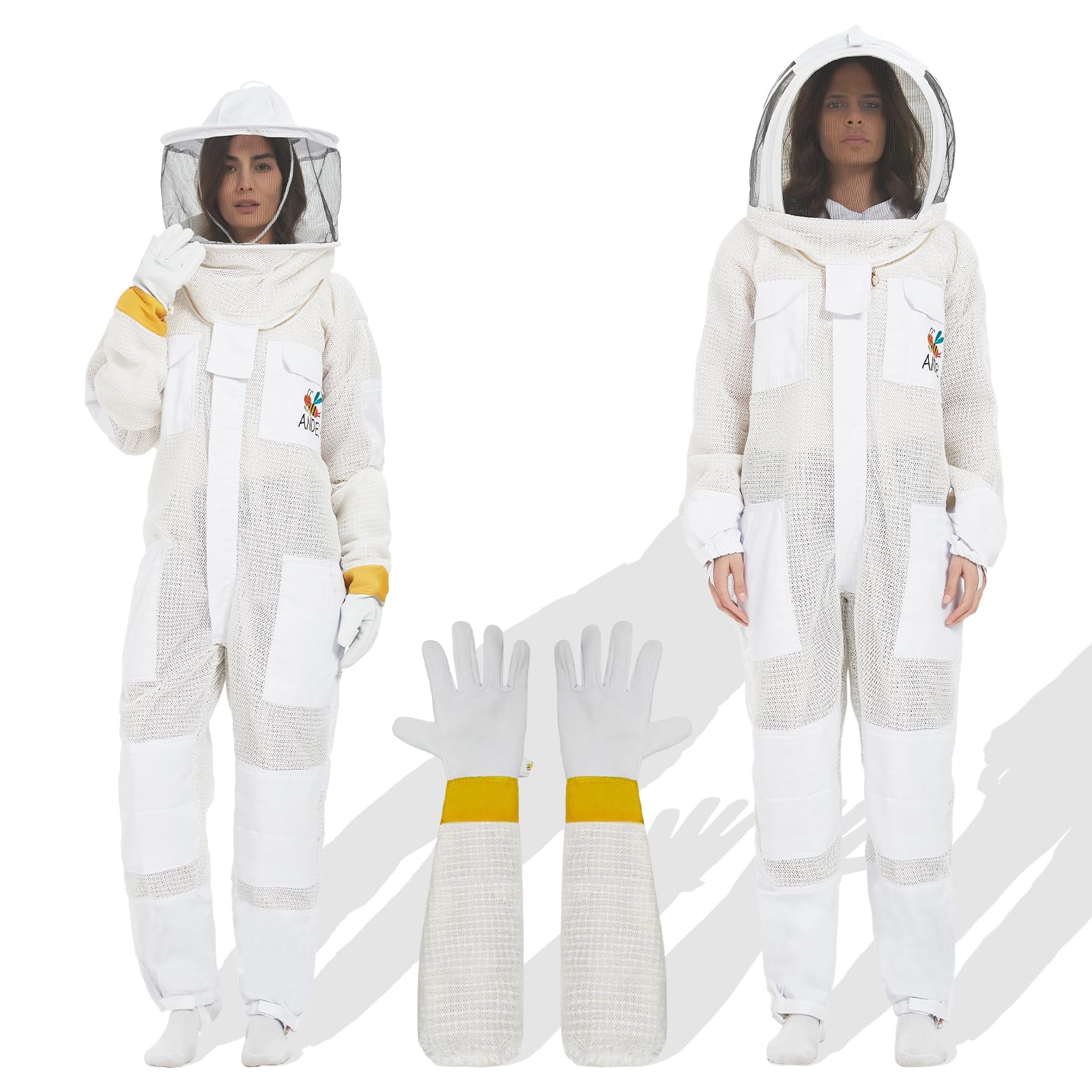 Photo 1 of Professional 3-Layer Ultra Ventilated Beekeeping Suit&bee suits for men sting proof with Gloves & 2 Veils - Perfect for Men & Women& bees protective gear(M)