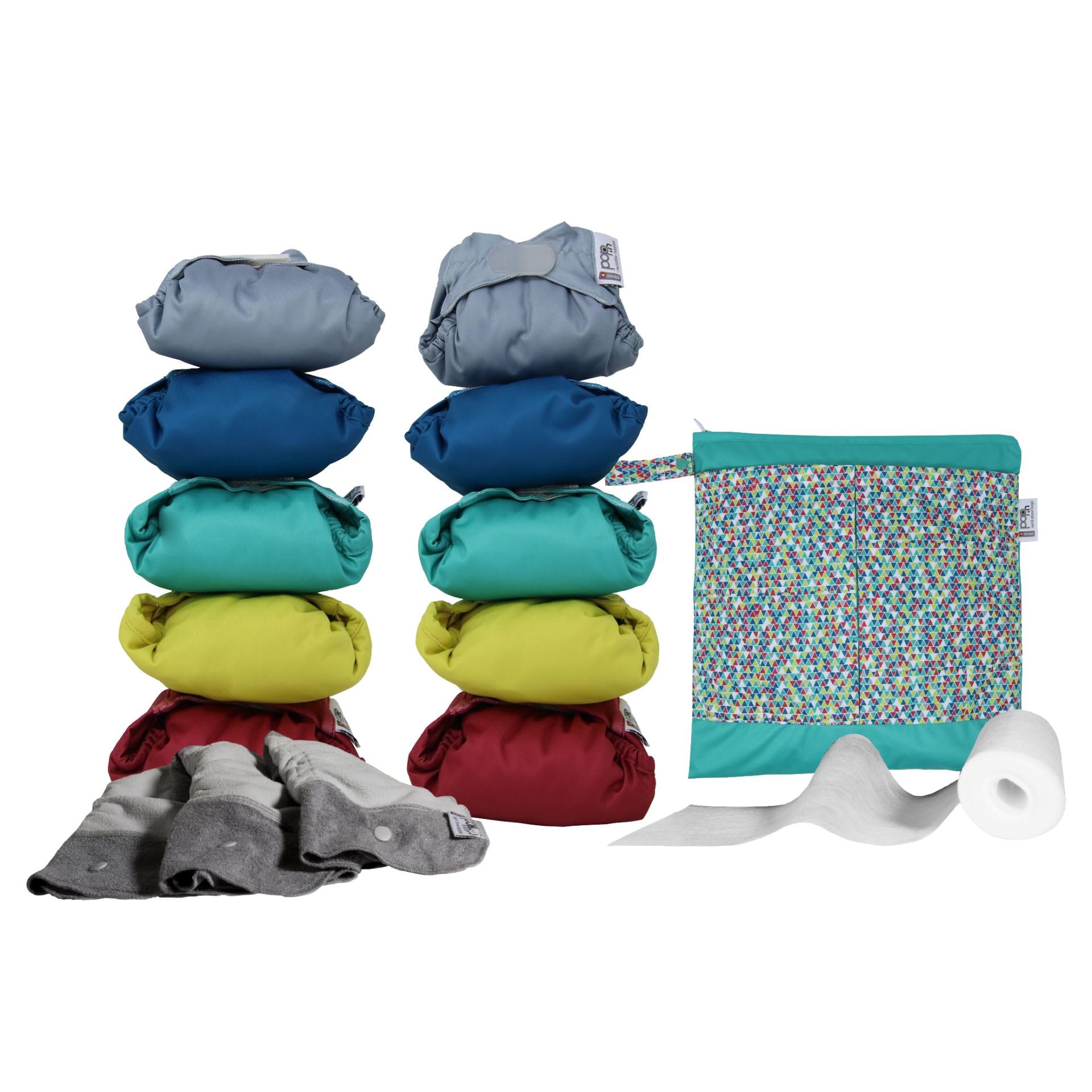 Close Parent - Premium Bamboo Nappy Set in Brights - Comprehensive Bundle with Boosters, Biodegradable Liners, and Tote Bag - Newborn to Toddler Fit
