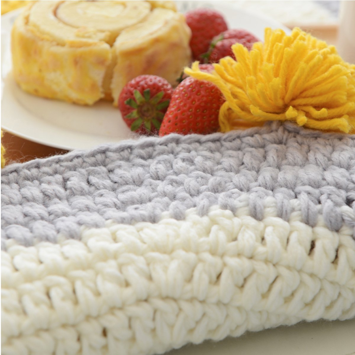 MYLUNE HOME Modern Round Knit Area Rug Carpet Mats Blanket for Bedroom Living Room Sofa Table Carpet (blue)