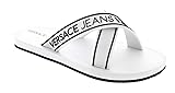 Versace White/Black Cross Slide-Size 7.5 for Mens