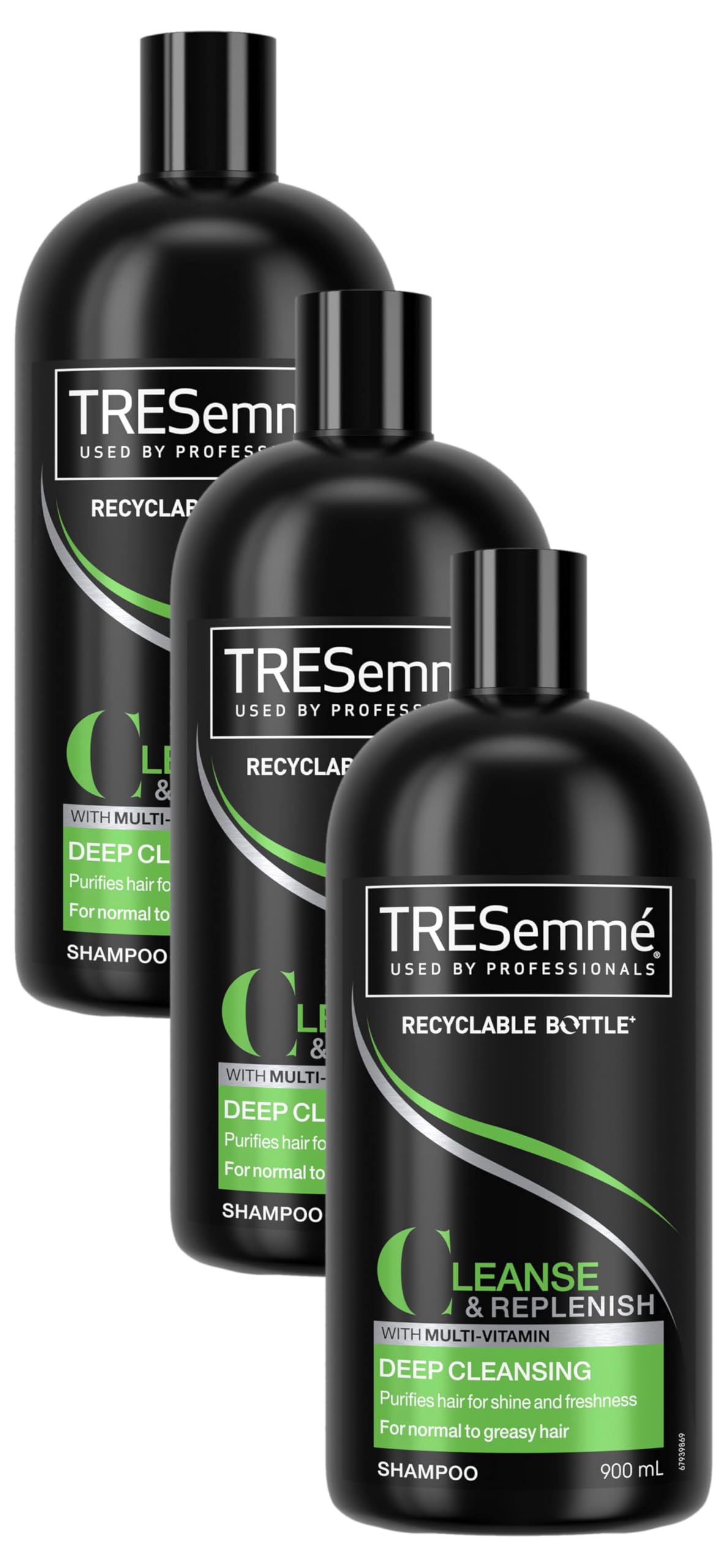 TRESemmé Replenish & Cleanse Shampoo with vitamin C for greasy hair 900 ml (Pack of 3)