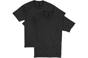 Hanes Mens Beefy-t Pocket, Heavyweight Cotton Pocket Tee for Men, Full-Cut T-Shirt, 1 Or 2 Pack