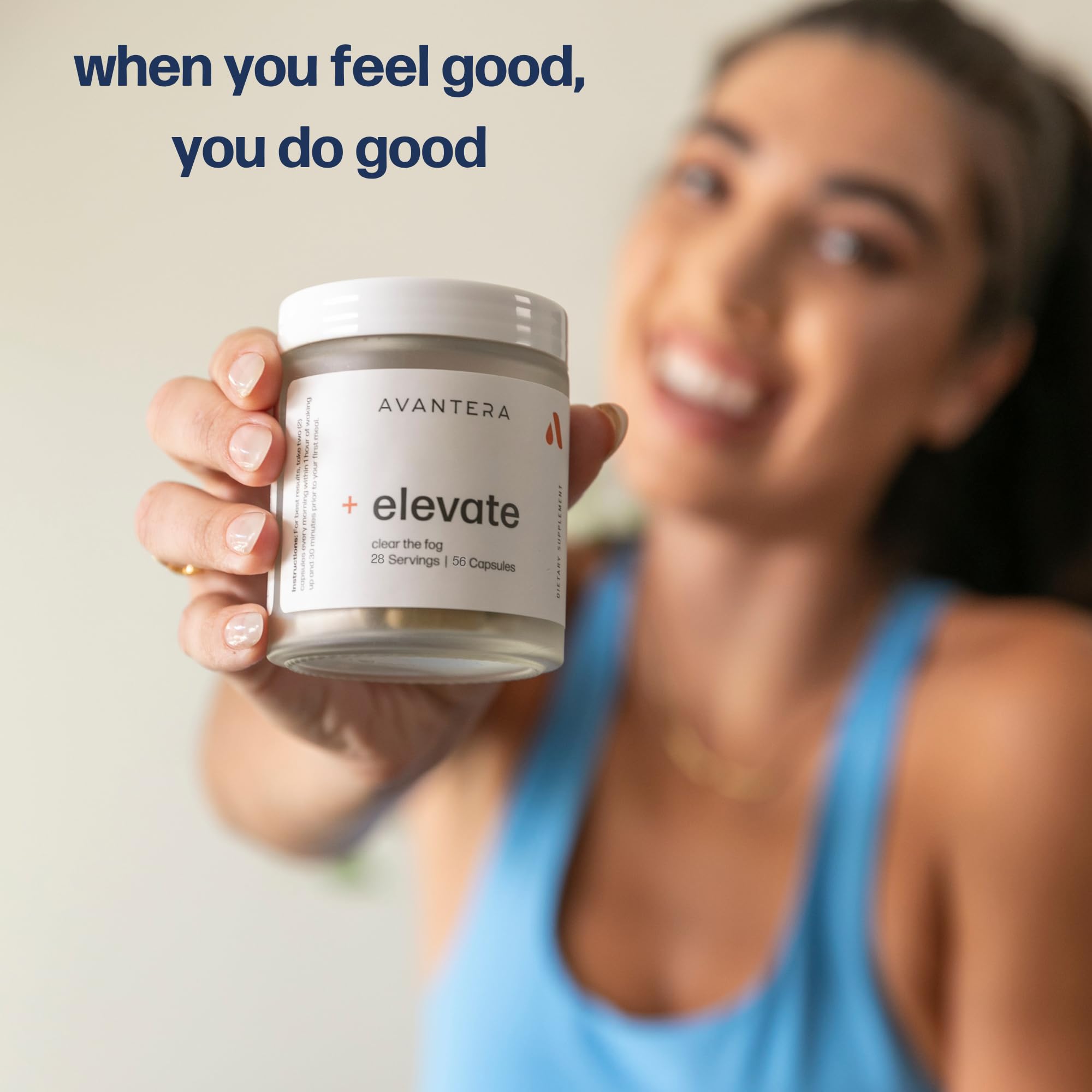 Avantera Elevate Premium Nootropic Supplement - Beat Brain Fog - Best Focus Supplements for Memory & Focus Support - Energy Without Crash - 56 Count Pills for Women & Men