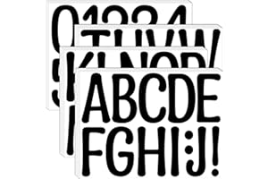 METSYTH 24 Sheets Large Letter Stickers 4 Inch 306 PCS Alphabet Number Letter Stickers Vinyl Self Adhesive Stickers Letters for Poster Bulletin Boards Window Door Mailbox Crafts Classroom Home Decor (Black)