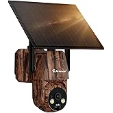 Jennov 4G LTE Cellular Trail Camera with Solar Panel, 2K Outdoor Solar Game Camera, No WiFi Needed, Color Night Vision, 360° PTZ View, Motion Detection, IP65 Waterproof for Wildlife