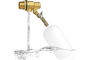 AIGOMC Float Valve 1/2 inch - Adjustable Arm Water Level Control Shut Off Valve for Water Tanks, Ponds, Pools, Aquariums, Fountains,Brass Construction, Easy Installation, Automatic Water Flow Regulator
