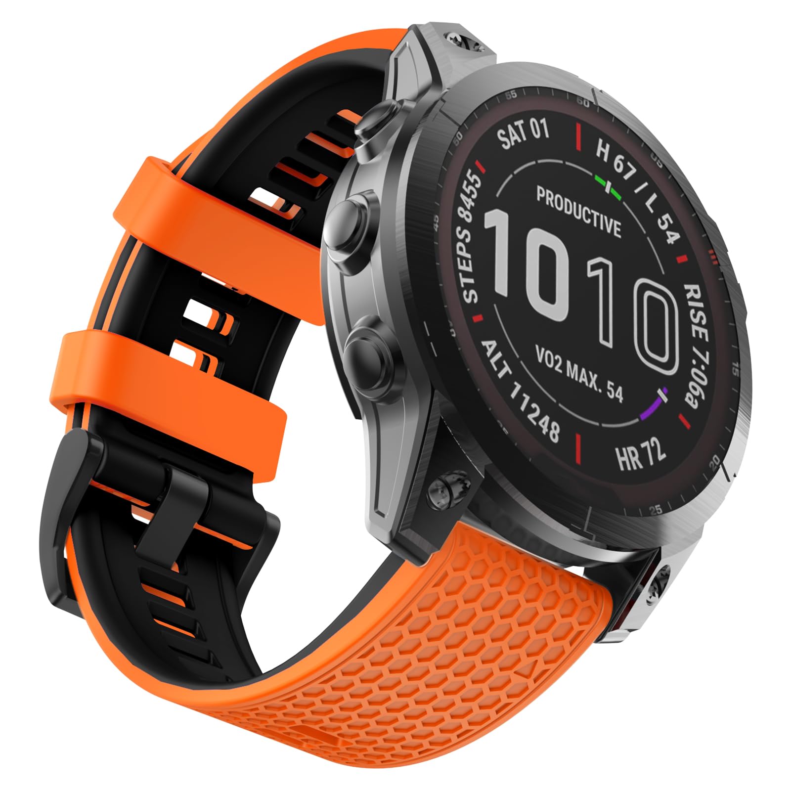 OVERSTEP Compatible for Garmin Fenix 5X Strap, 26mm Wide Soft Silicone Replacement Strap for Garmin Fenix 5X/Fenix 5X Plus/Fenix 6X/Fenix 6X Pro/Fenix 7X/Fenix 3/HR/Descent MK1