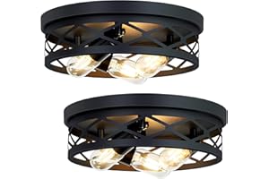 XPEHK 13 inch Flush Mount Light Fixture,3-Light Farmhouse Flush Mount Ceiling Light,Hallway Light Fixtures Ceiling,Light Fixt