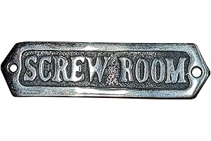SaKega Heavy Duty Antique Aluminium Screw Room Door Name Plate, Large Front Door Sign, Hanging Plaque for Office, Home Decoration - 5.7 Inch