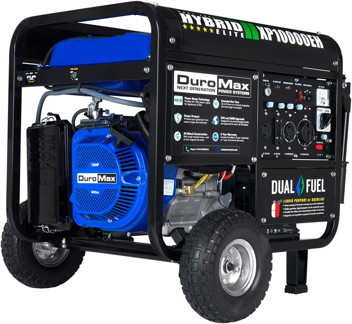 DuroMax XP10000EH Dual Fuel Portable 
