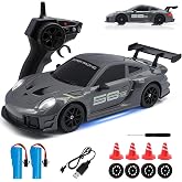 Aka Supaku RC Drift Car, 1:24 4WD Remote Control Cars Vehicle with LED Light,2.4GHz 20KM/H High Speed RC Cars with Two Batteries &amp; Drifting Tires Racing Sport Toy for Adults Boys Girls Kids