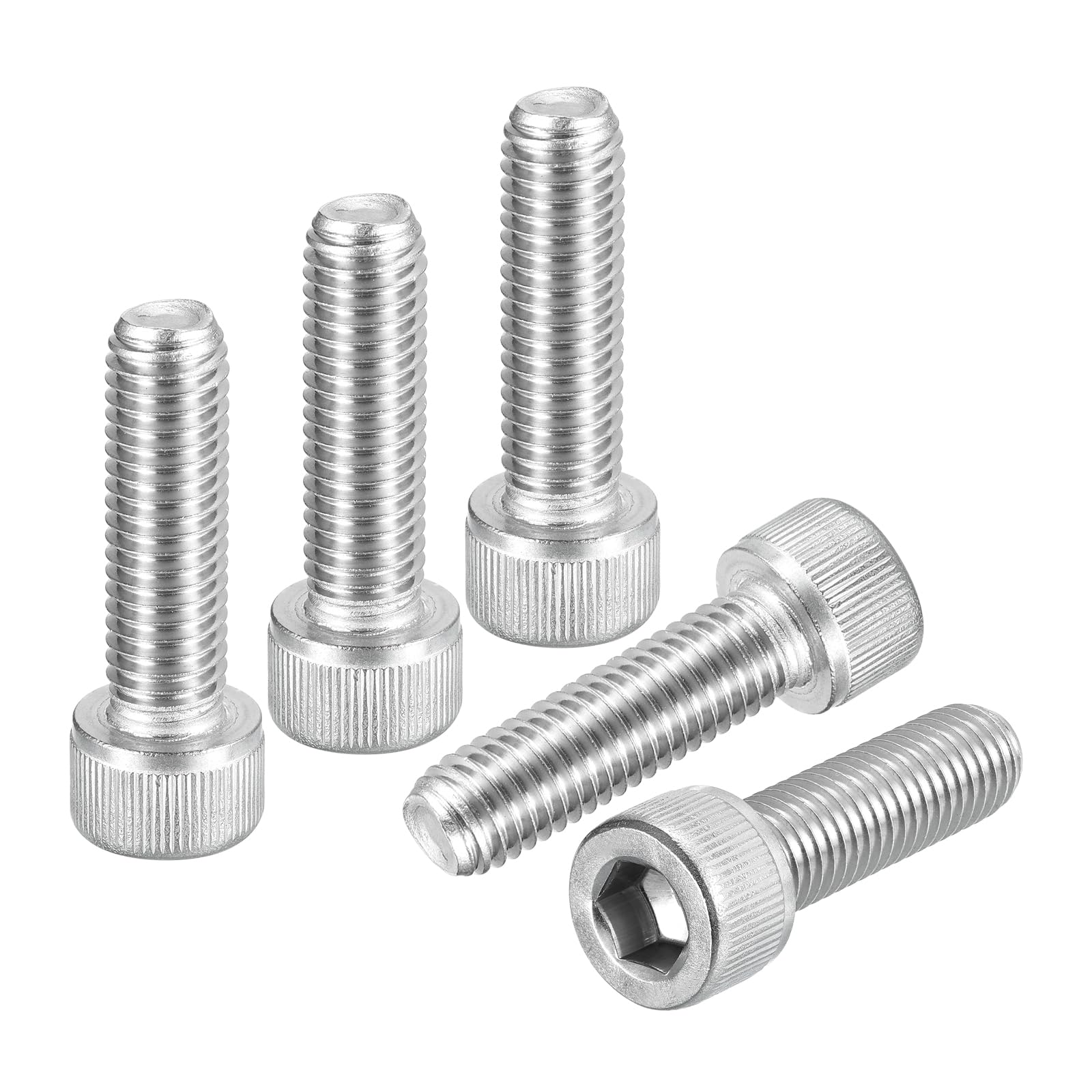 DTGN M10-1.5x35 Socket Head Cap Screws Bolts - 10Pack - Good for Road Bicycle, Mountain Bike, Auto, Motorcycle - 304 Stainless Steel Hex Head Metric Screws - Silver