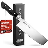 Kimura Nakiri Knife, [Made in Japan], 6.5 inch Professional Chef Knife, Ultra Sharp High Carbon Molybdenum Stainless Steel Kitchen Knives, Chefs Knife with Ergonomic Handle - Japanese Chef's Knife