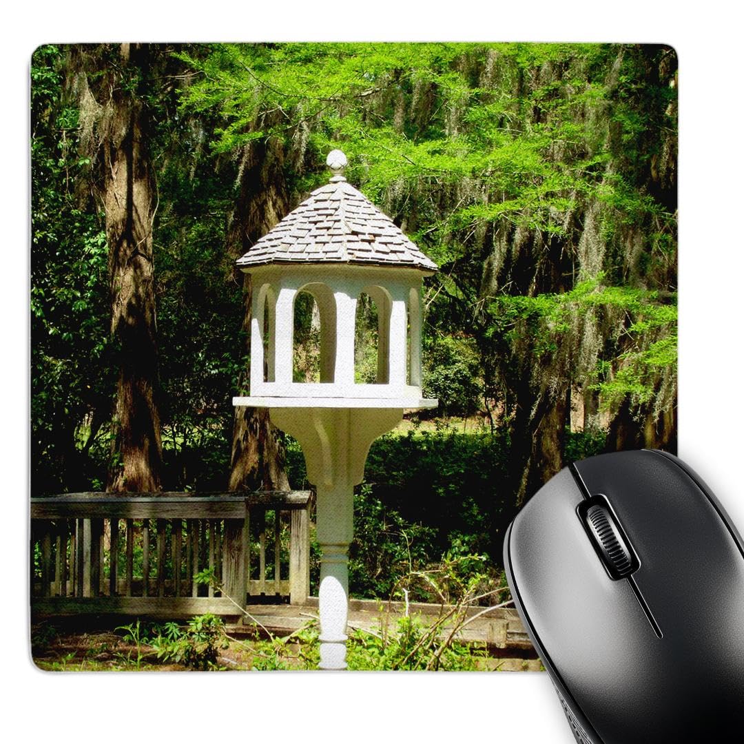 3dRose mp_155296_1 8" x 8" A Victorian Influenced Bird Feeder is a Lovely Garden Focal Point at Edisto Memorial Gardens. Mouse Pad