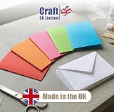 Craft UK 2483 Card and Envelope Pack of 50 Mixed Colours White Envelopes view 2