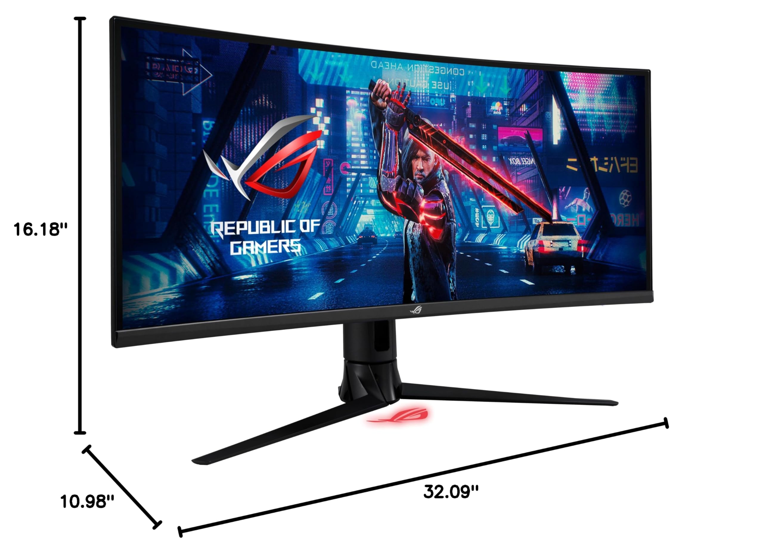 ASUS ROG Strix 34” Gaming Monitor (XG349C) - UWQHD (3440 x 1440), 180Hz, 1ms, Extreme Low Motion Blur Sync, 135% sRGB, G-Sync Compatible, DisplayHDR 400, Eye Care, USB-C, DisplayPort, HDMI, Black