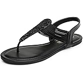 DREAM PAIRS Women's Elastic Strappy String Thong Ankle Strap Summer Gladiator Sandals