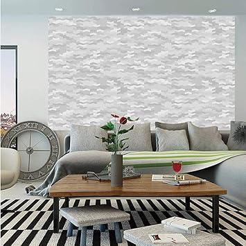 Amazon Com Grey Decor Removable Wall Mural Puzzle Like Pattern