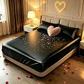 60x80x14in Vinyl Waterproof Queen Mattress for Oil Nuru Massage Spa | Protector Waterproof Queen Fitted Sheet for Nuru Massage,Stain &amp; Water Proof Bed Cover Wipe Clean PVC Mattress Cover, Black