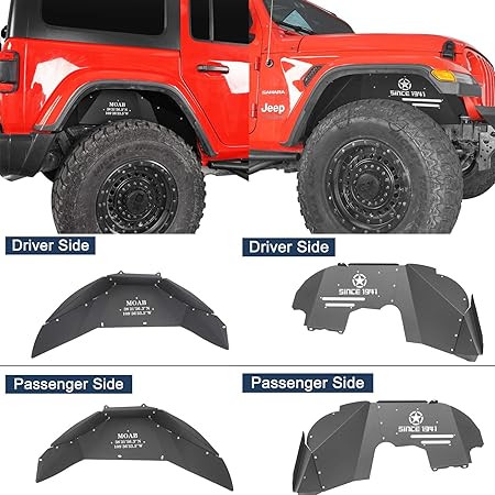 Amazon U Box フロントインナーフェンダーライナー リアインナーフェンダーライナー 4点セット フェンダパネル 車 バイク