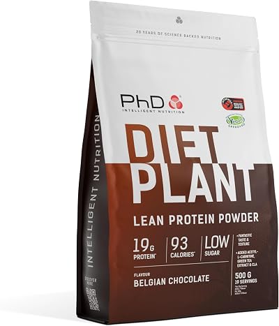 PhD Diet Plant Protein Powder Belgian Chocolate 20 Servings 500g Vegan